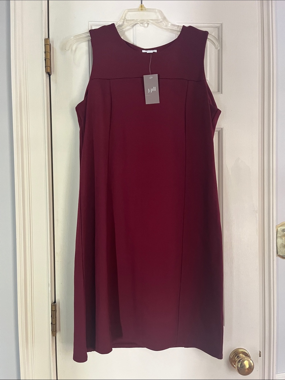 J. Jill Burgundy Midi Ponte Tank Dress/Jumper